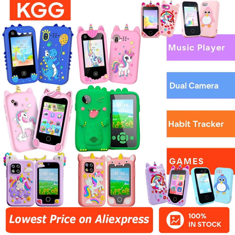 Kids Smart Phone For Girls Boys Kids Cell Phone Toys Dual Camera Music