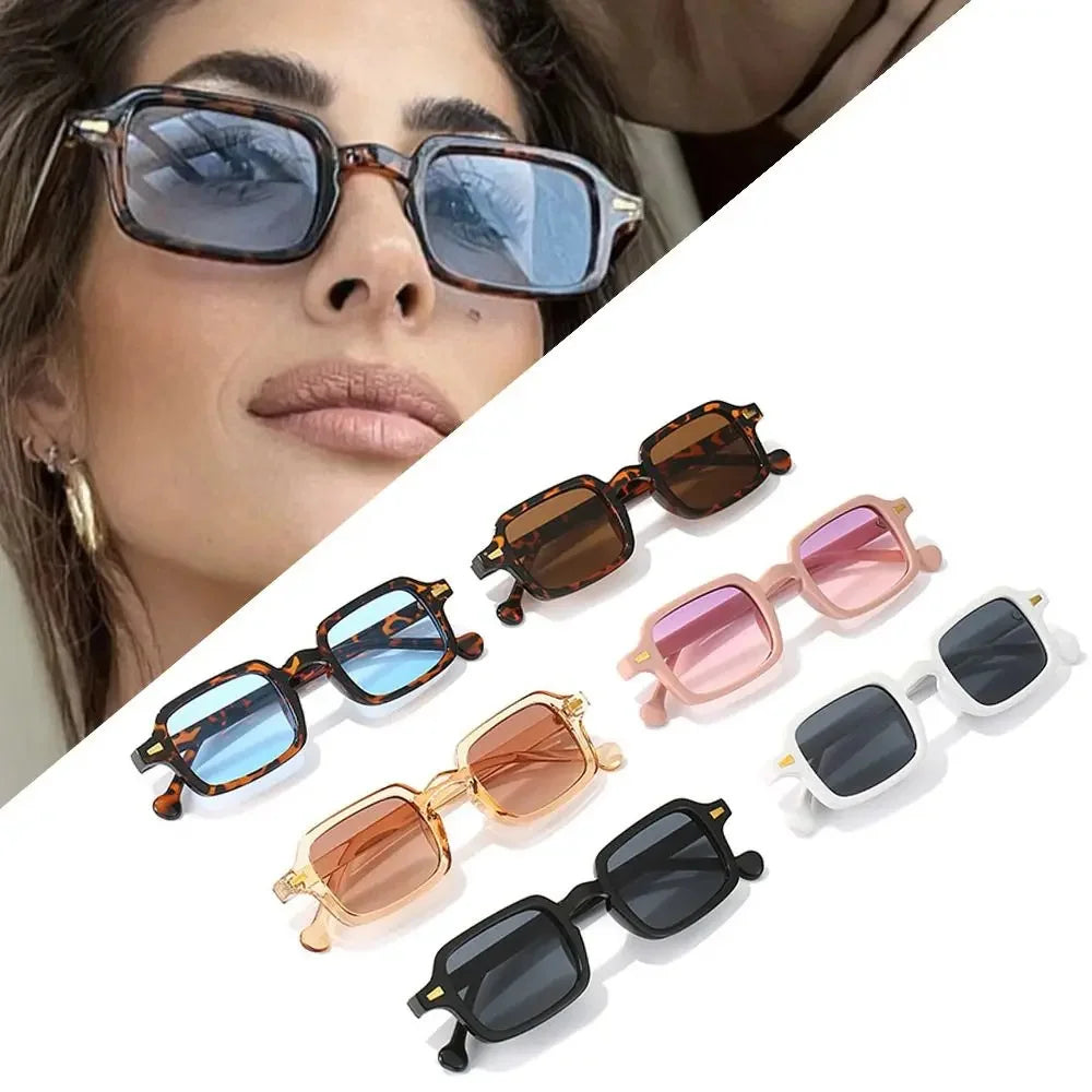Rivet Rectangle Sunglasses