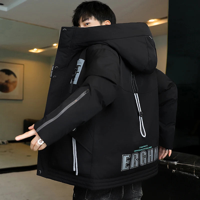 Fashion Winter Men's Casual Hooded Cotton-Padded Jackets High Quality Warm Tops Parkas Outwear Windproof Thicken Coats Clothing