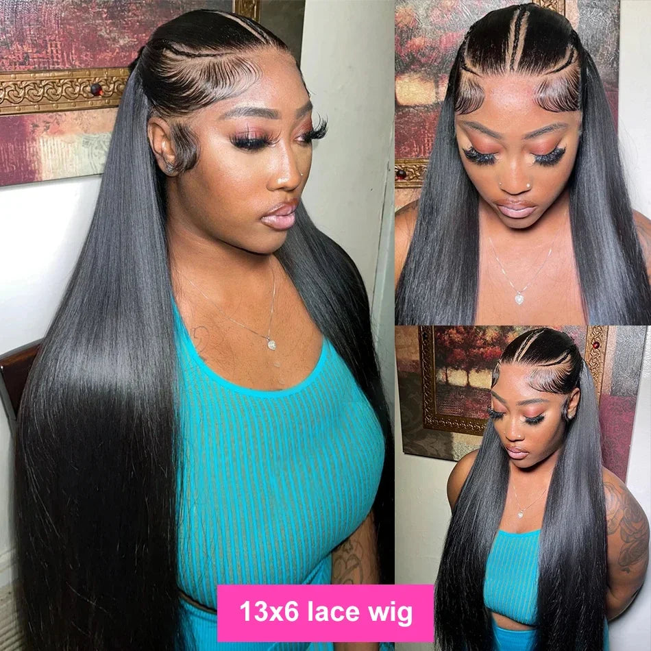 HD Lace 13x6 Frontal Wig 100% Human Hair Straight 13x4 Lace Front Human