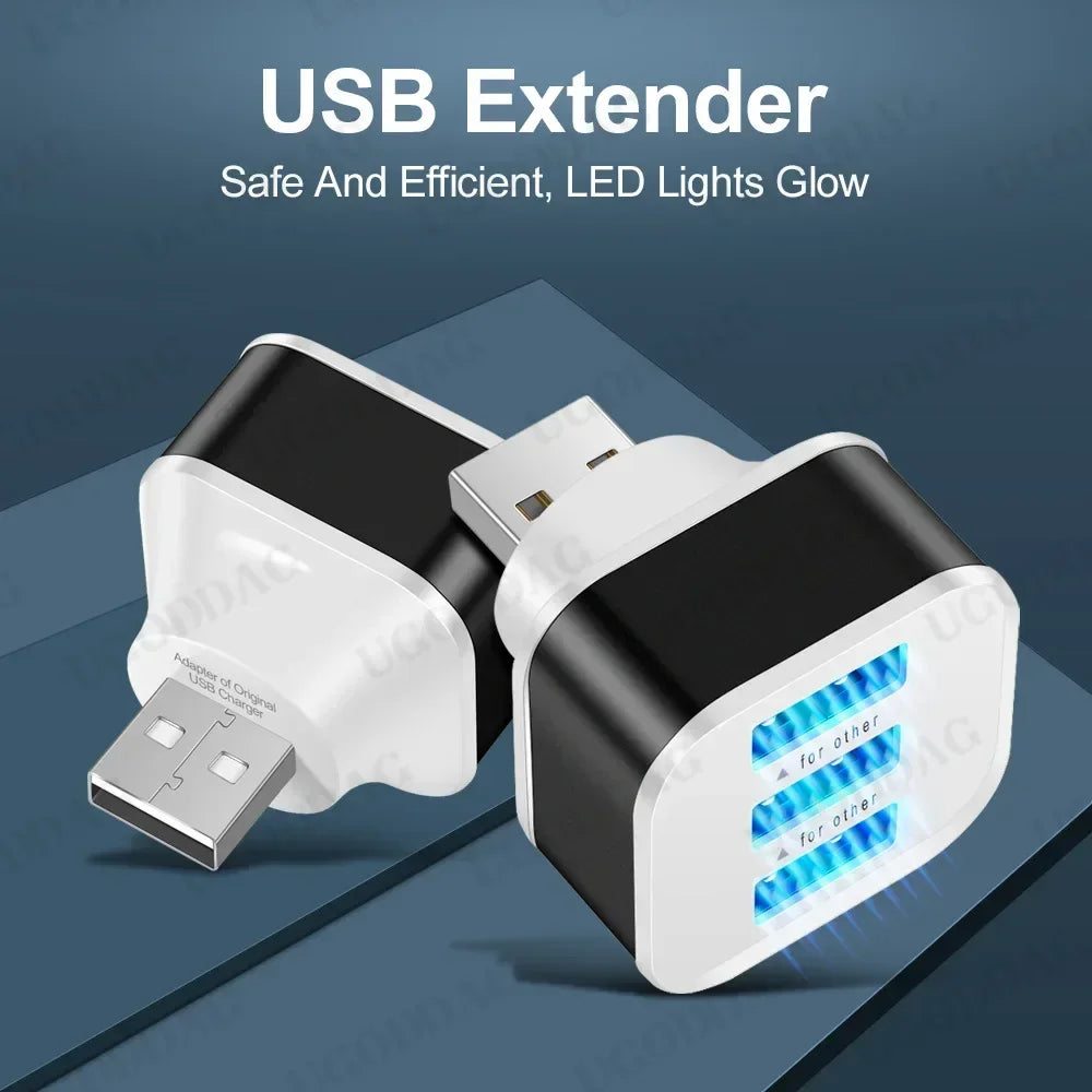 Car USB HUB Charging Extender 2.0 3-Port Extended Usb Splitter With