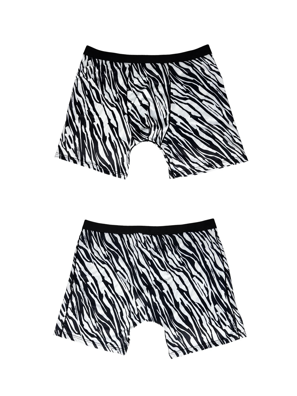 Men's Zebra Print Long Boxer Shorts