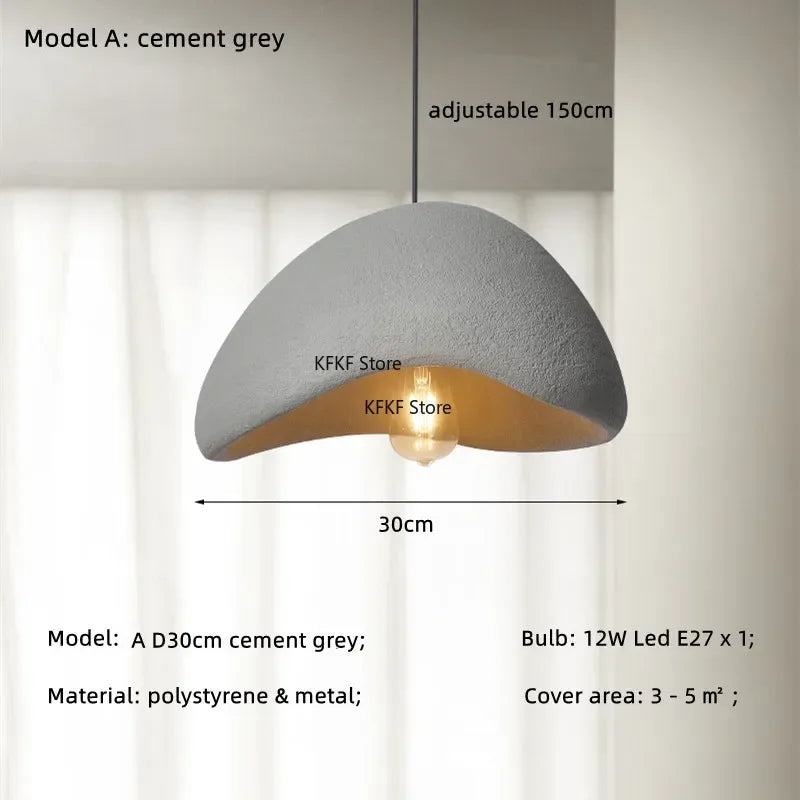 Nordic Wabi Sabi LED Pendant Light E27 Simple Chandelier Cord Suspend Lamp for Dining Room Restaurant Luminarias Fixtures
