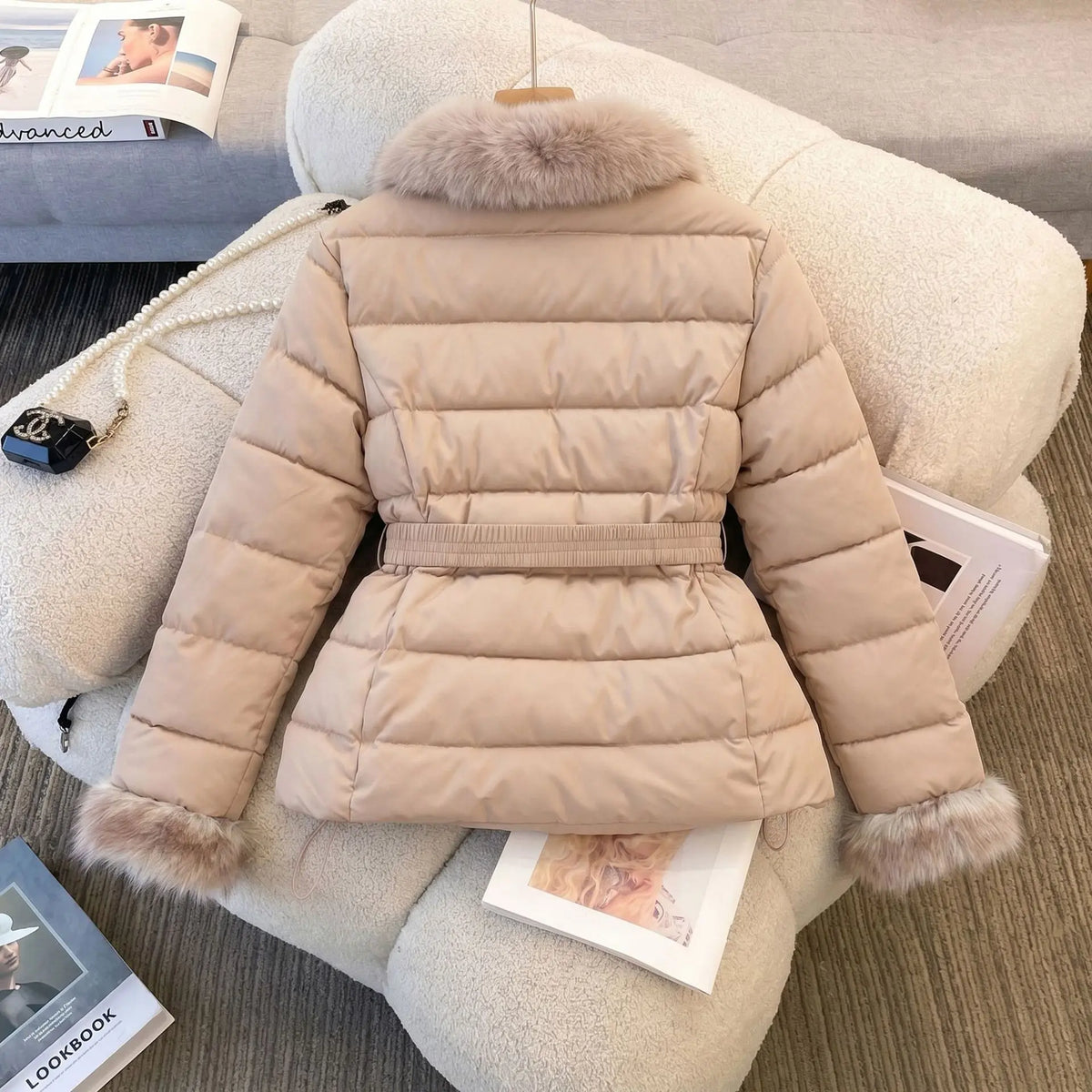 Winter Clothes 2026 New Fashion Fur Collar Down Cotton-padded Jacket Women's Short Cotton-padded Clothes To Keep Warm