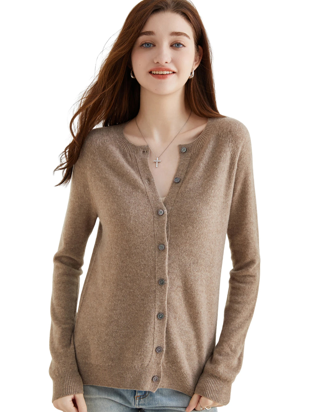 Knit Cardigan for Women Sweater Woman Long Sleeve Top 100% Wool Cardigans Sweaters Vintage Coat Knitwears Jacket Female Clothing