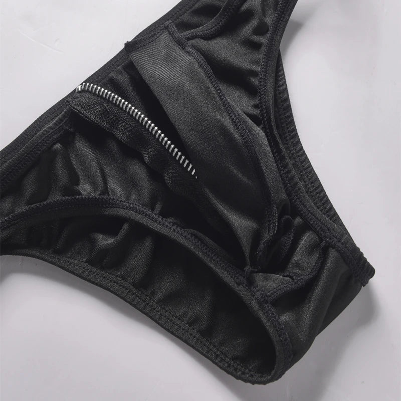 Zip-Detail Low-Rise Briefs