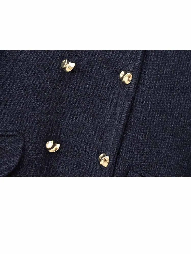 HH Woman Winter Fashion Blended Fabrics Round Neck Double Breasted Long Sleeves Coat+ Cape Skirt Female Casual Two Piece Set