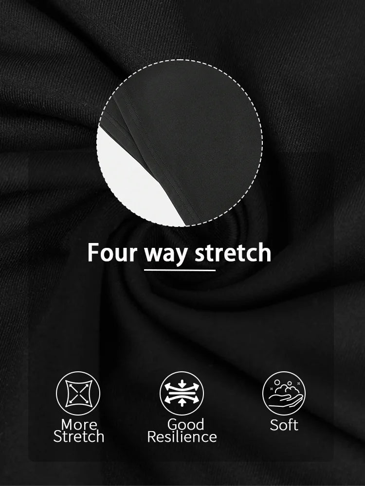 Lady's Black Cross-Waist Wide-Leg Pants, High-Waisted Abdominal-Reducing Casual Yoga Pants, Medium Stretch, Straight-Leg Style