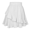 Women Skirts Women Ruffle Skirt High Waist Irregular Solid Color Short