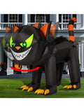 7 ft Black Cat Halloween Inflatables Outdoor Decoration Blow UpInflatable with Moving Head & Green Eyes Halloween Blow Ups Yard Decoration with LED Lights for Party Lawn Garden Decor