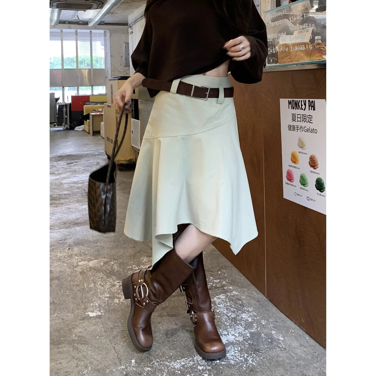 Women'S Skirts Spring Autumn Vintage Irregular Skirt Unique Design Flowy