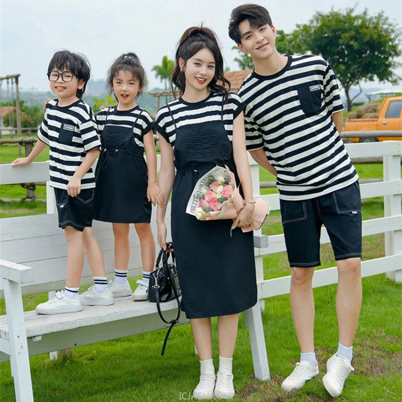 Dress Woman Family Couple Matching Clothes Parent-Child Shirt Sibling