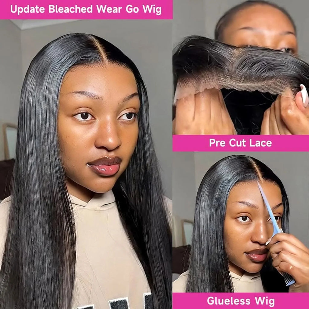 250% 13x6 Hd Glueless Straight Human Hair Wigs Wear And Go 7x5 Lace