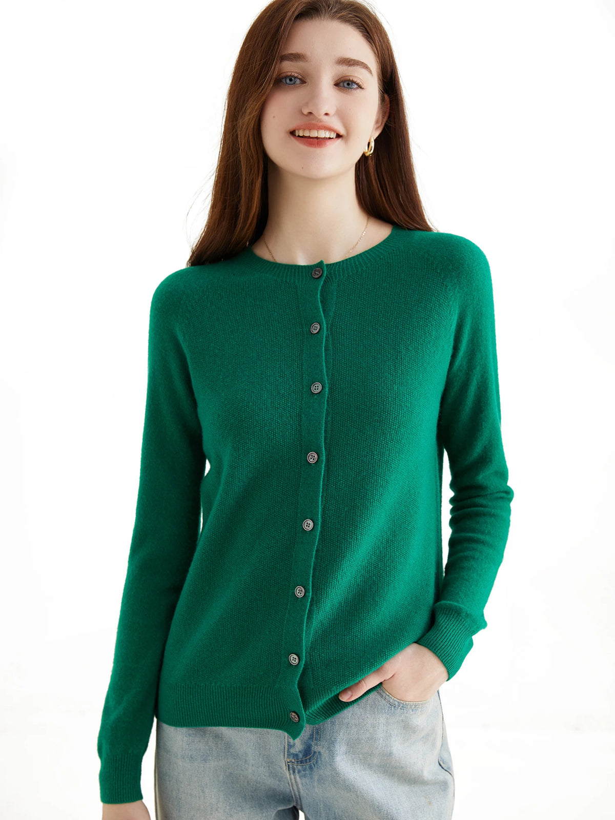 Knit Cardigan for Women Sweater Woman Long Sleeve Top 100% Wool Cardigans Sweaters Vintage Coat Knitwears Jacket Female Clothing