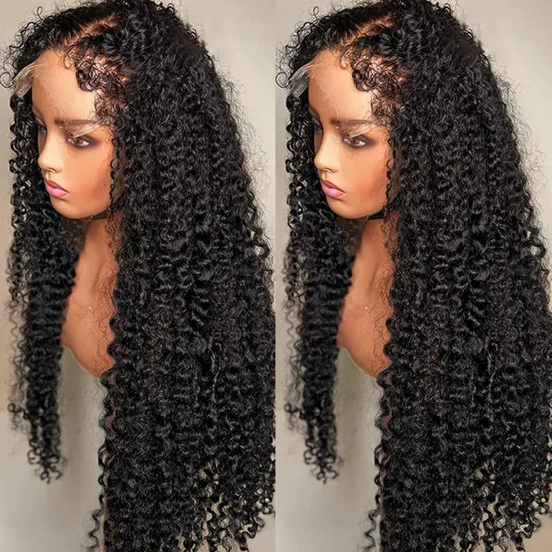 Kinky Curly 4C Edges Curly Baby Hair Lace Wigs Human Hair 13x6 HD Lace