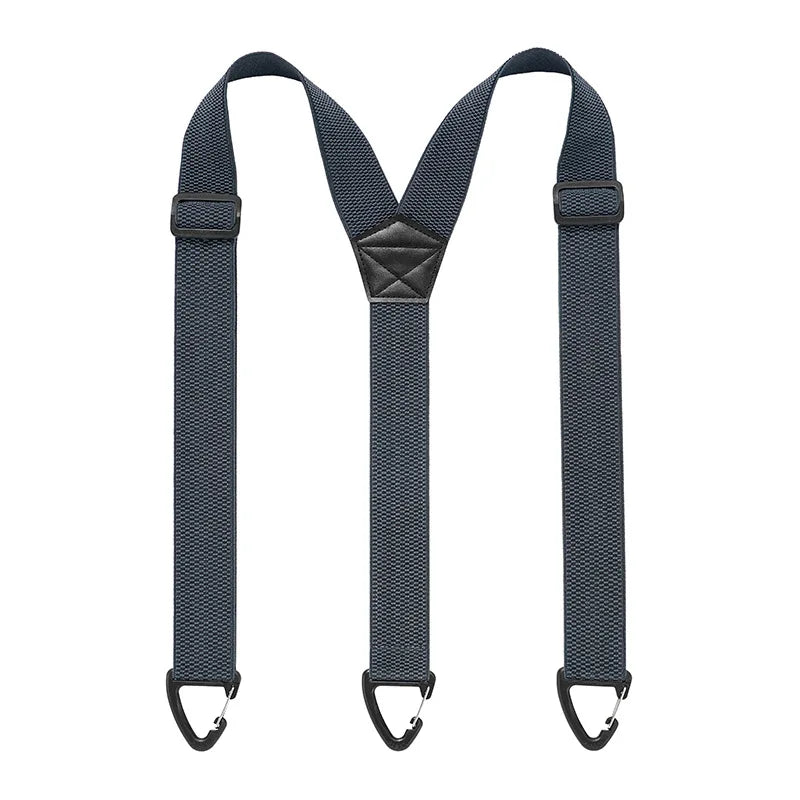 New Heavy Duty Work Suspenders for Men 3.8cm Wide with Plastic Gripper Clasps Adjustable Elastic Trouser Pants Braces-Black 1pcs
