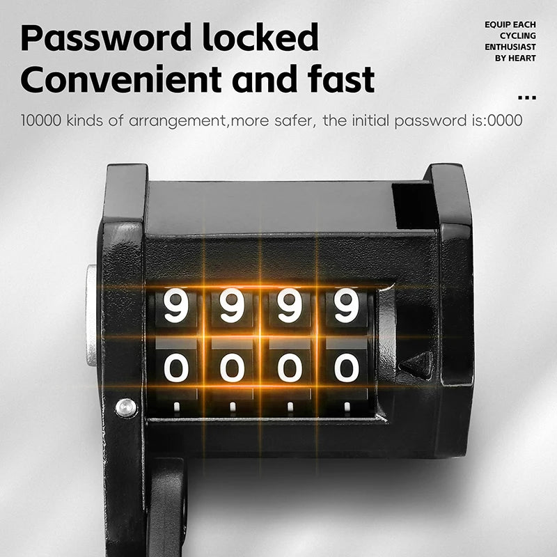 WEST BIKING Folding Password Lock Anti-Theft Bicycle Alloy Chain Lock