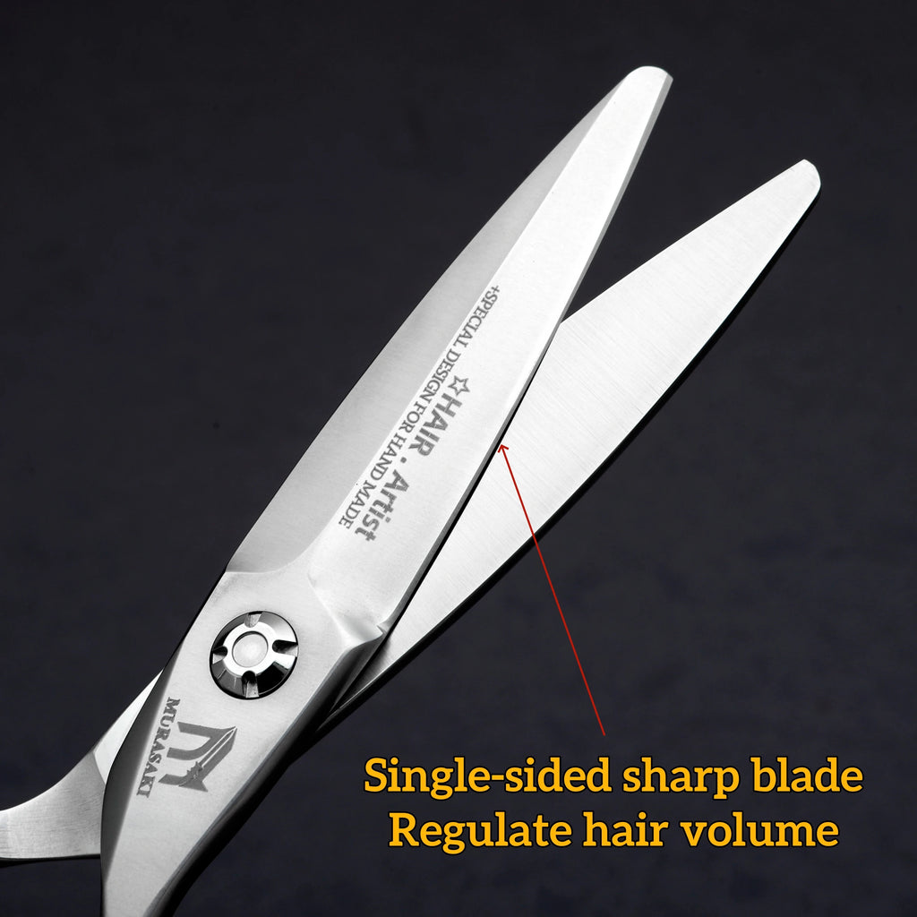 Professional VG10 Steel Barber Scissors, 5.75 Inch Willow Leaf Single-Sided Sharp Blade, Specialized for Regulating Hair Volume