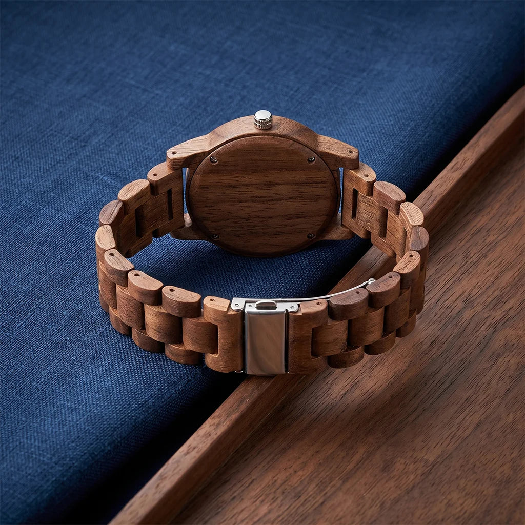 Men's Wooden Chronograph-Style Watch
