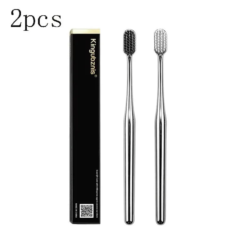 1-4pcs Toothbrush Gold Silver Tooth Brush Adult Dental Brushes Middle