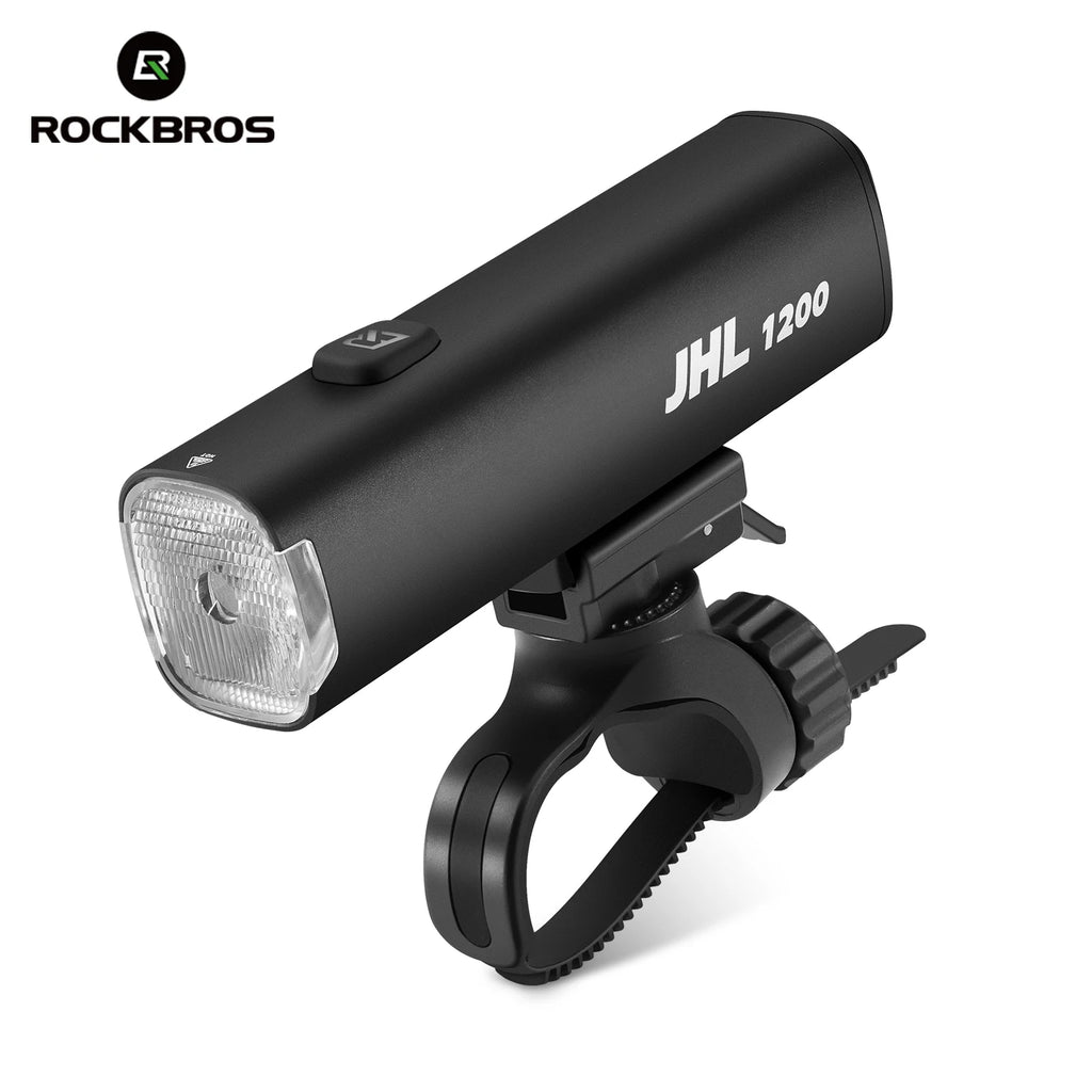 ROCKBROS Bicycle Light 1200LM 5000mAh Type-C Rechargeable Headlight Anti-glare Design IPX6 Flashlight Quick Release Bike Light