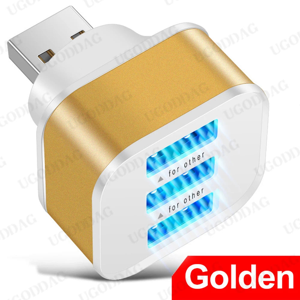 Car USB HUB Charging Extender 2.0 3-Port Extended Usb Splitter With