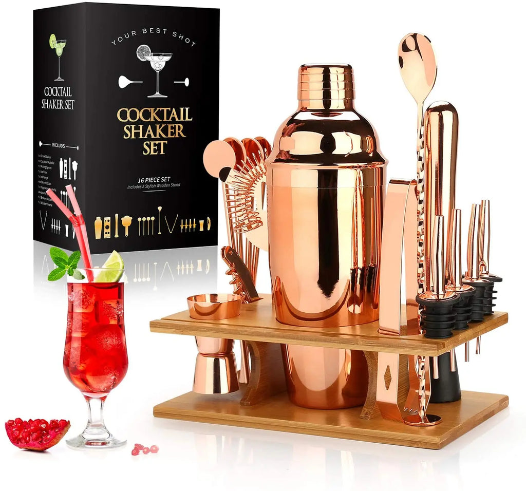 Cocktail Shaker Making Set,16pcs Bartender Kit For Mixer Wine Martini,