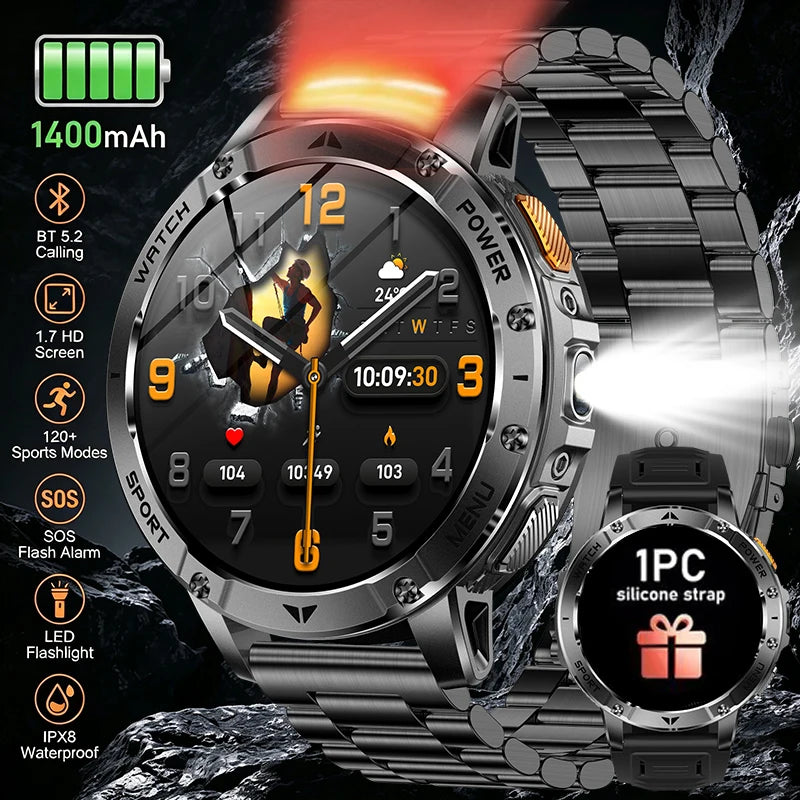 1.7-Inch Bluetooth Smart Watch with SOS & Sports Modes