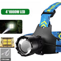 2025 New High Powerful 800W LED Headlight 10000000LM Super Bright Zoom Waterproof Headlamp Outdoor Camping Work Hunting Lantern