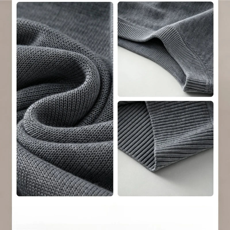 Casual Sweater Vest Knitwear for Men V-Neck Solid Sleeveless Pullover Smart Casual Knitted Waistcoat Streetwear Outerwear Tops