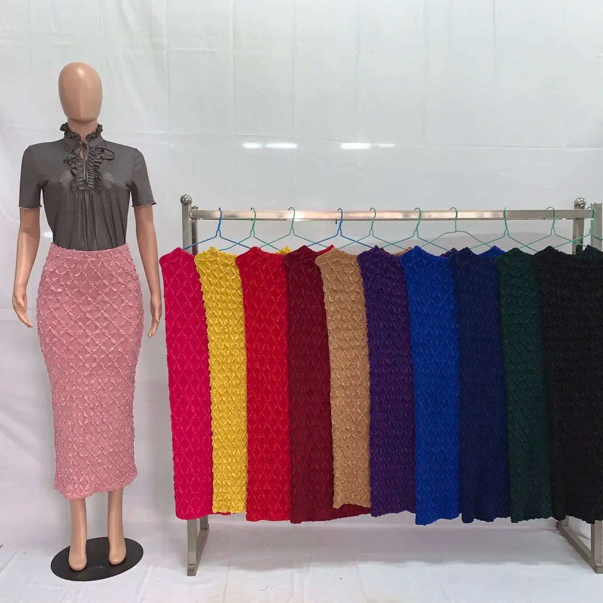 181029# Long Skirts for Women Fit Slim High Waist Skirt Plus Size Skirt