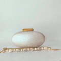 Lady Pearl Marble Brown Shell Egg Acrylic Box Clutch Purse Women Evening Purses Wedding Handbags Female Shoulder Bags Day Clutch