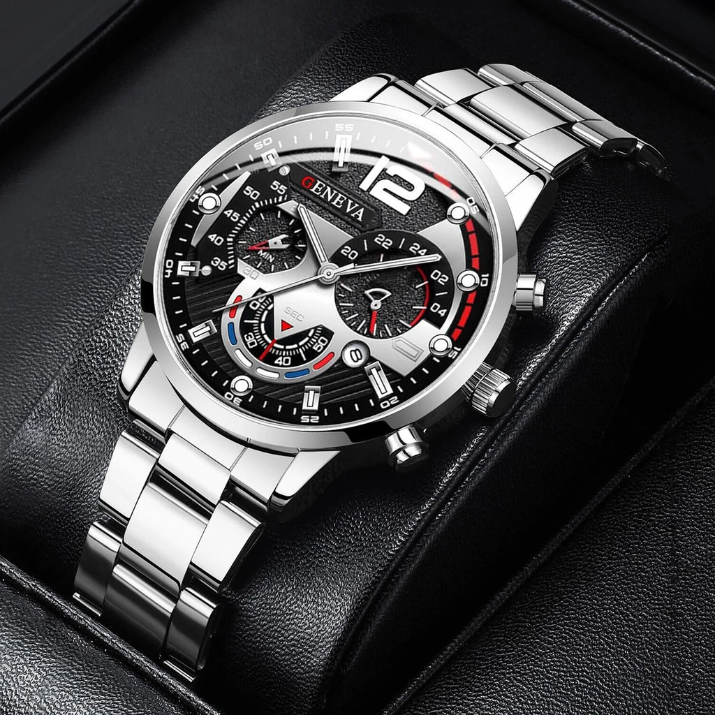 Men's Stainless Steel Calendar Watch