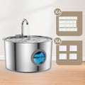 Stainless Steel Cat Water Fountain, 108oz Pet Fountain Dispenser Automatic for Inside Dog Cats Drinking Replaceable Filters