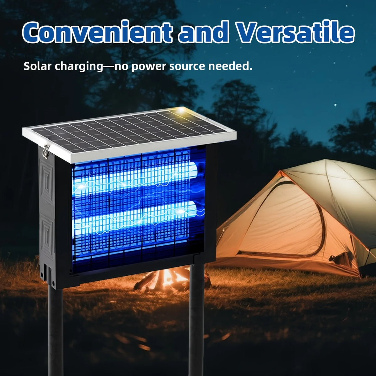 Powerful Solar Bug Zapper Outdoor for 2000 sq.ft, Poartable Rechargeable Mosquito Zapper with High Powered