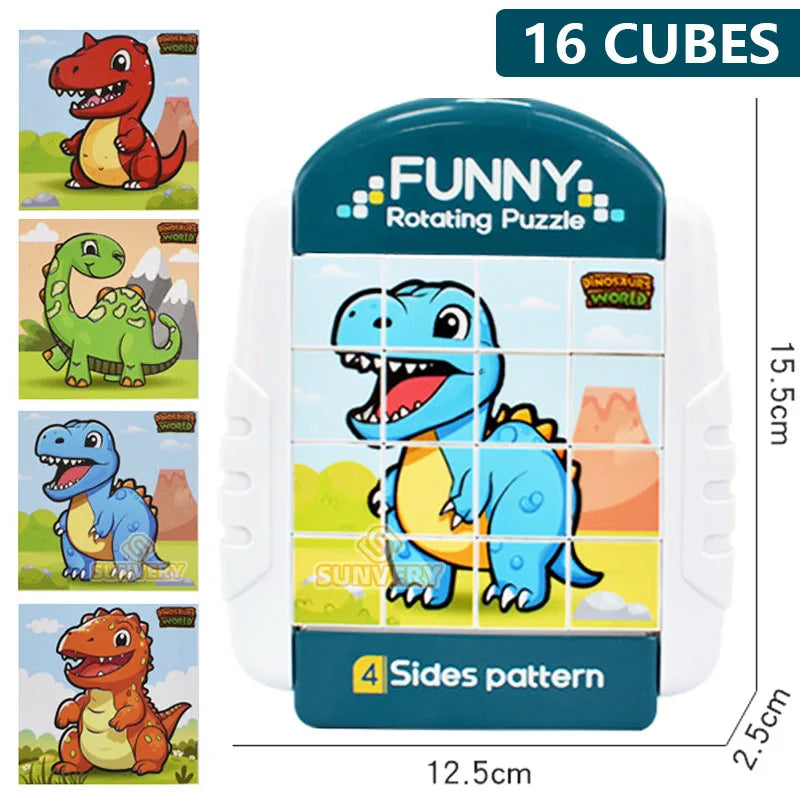 4IN1 Rotating Puzzle For Kids Fidget Toys 3 4 5 6 7 8 Year Old 4 Puzzles