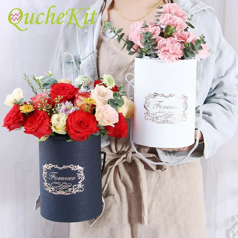 Flower Box Flower Bouquet Packaging Round Cardboard Gift Boxes Hug