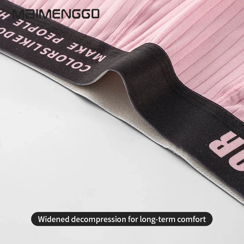 Mens Panties Boxers Modal Cotton Men's Underwear Breathable Man Boxershorts Striped Underpants Skin-friendly Boxer Shorts Pink