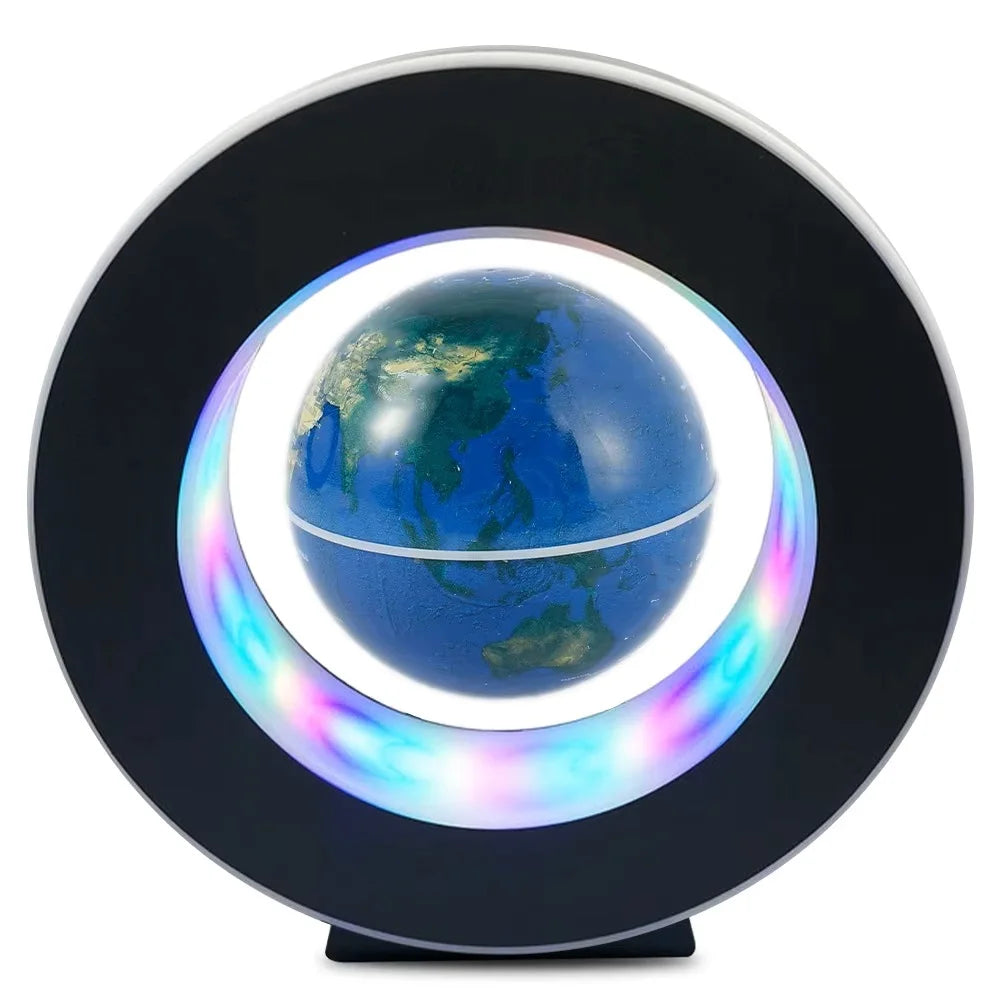 Floating Globe Levitating World Map Rotating Ornament LED Lamp For