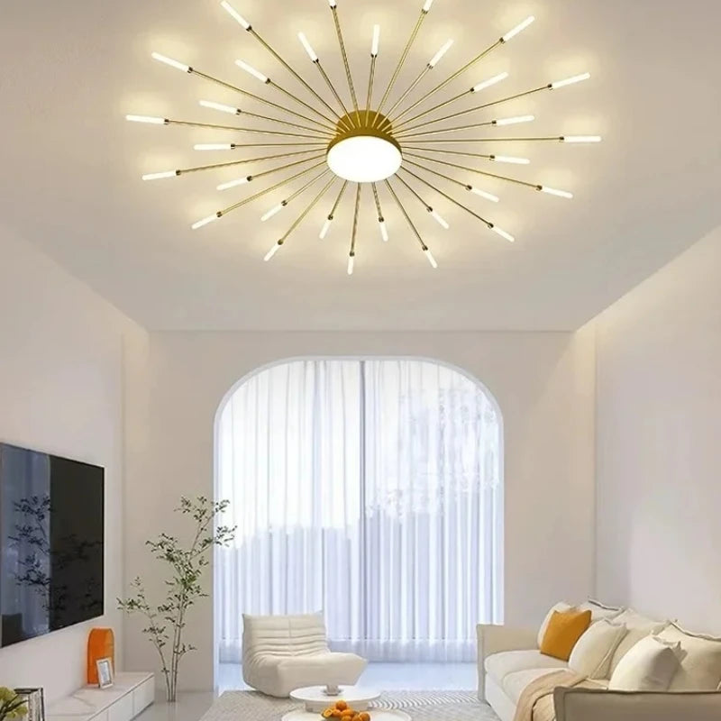 Nordic Minimalist Round LED Ceiling Chandelier Lamps Living Gold Pendant Light Bedroom LED Hanging Lamps Kitchen Home Decoration