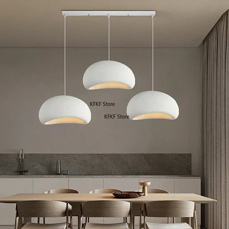 Nordic Wabi Sabi LED Pendant Light E27 Simple Chandelier Cord Suspend Lamp for Dining Room Restaurant Luminarias Fixtures