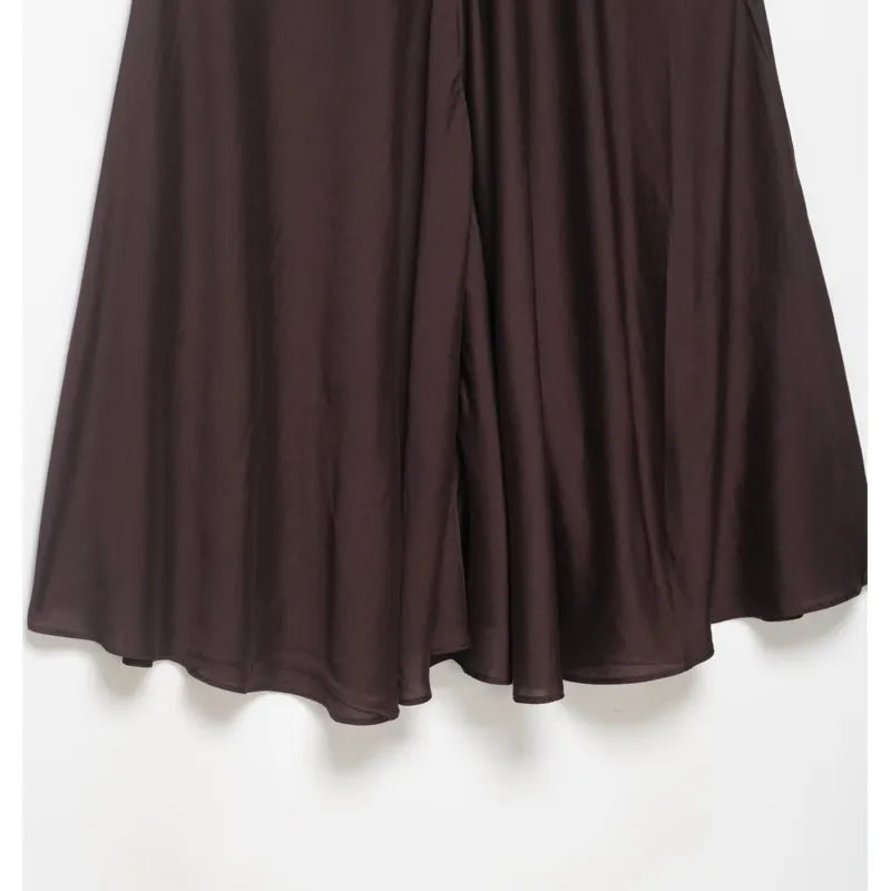 Women'S Skirts Spring Summer Elastic Waist Flared Skirt Elegant Female
