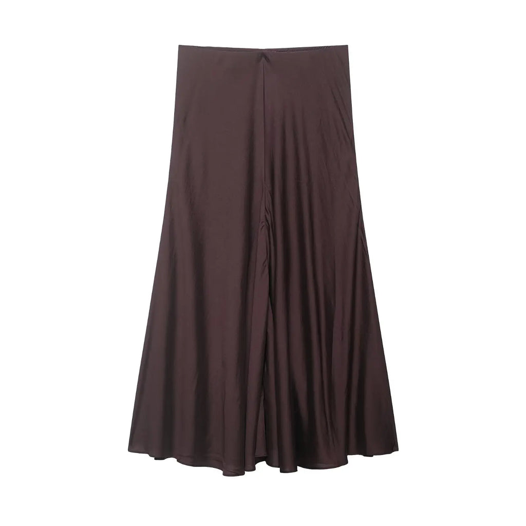 Women'S Skirts Spring Summer Elastic Waist Flared Skirt Elegant Female