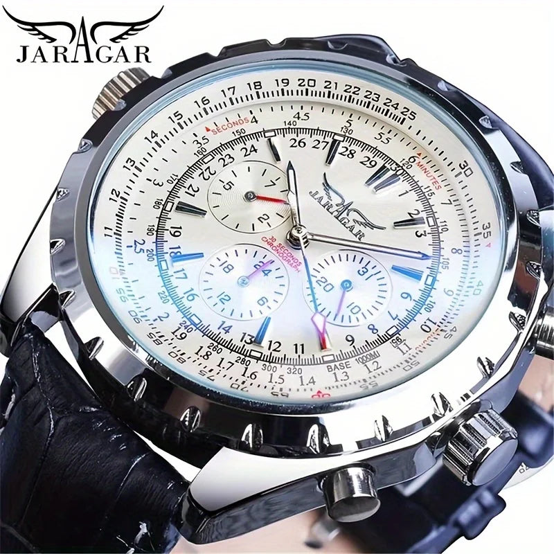 Men's Skeleton Mechanical Steel Watch