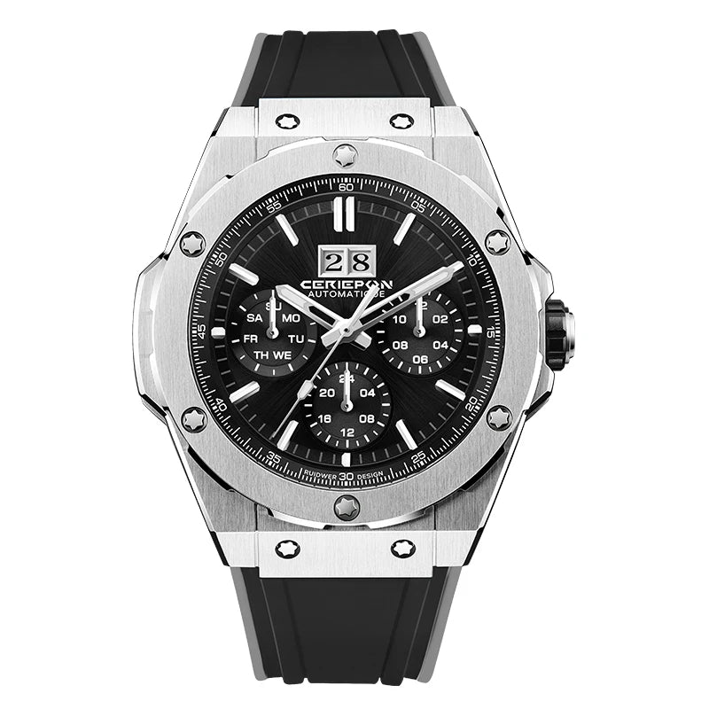 2026 Man Mechanical Watches for Men Sport Analog Automatic Wristwatches with Silicone Strap Stainless Steel Waterproof Reloj