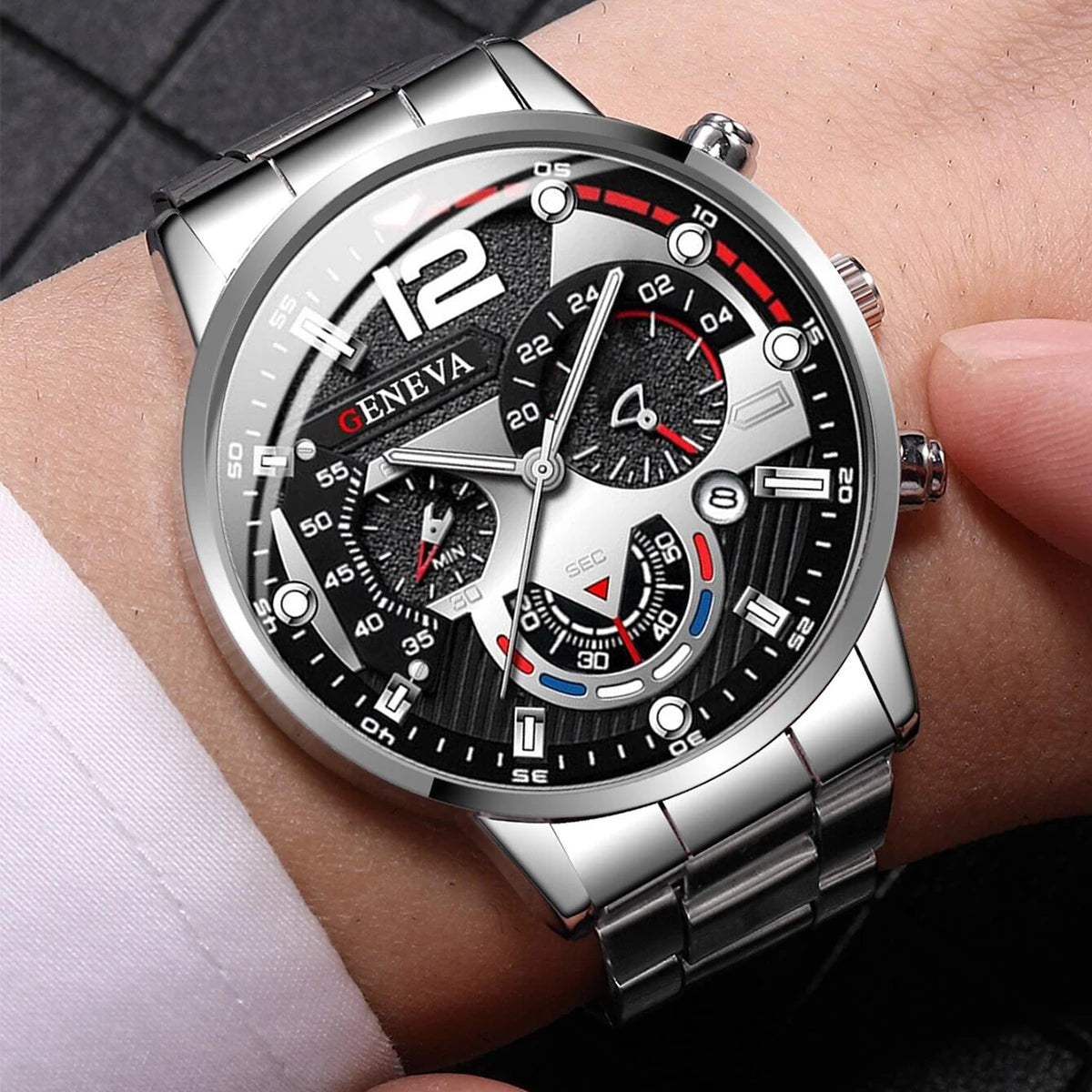 Men's Stainless Steel Calendar Watch