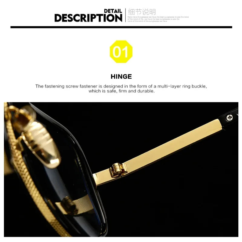 Oversized Metal-Frame Sunglasses
