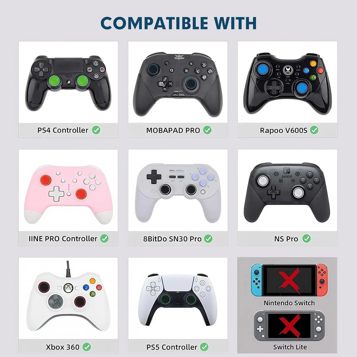 16Pcs Controller Thumb Grips Replace For Ps4/Ps5,Silicone Joystick Caps