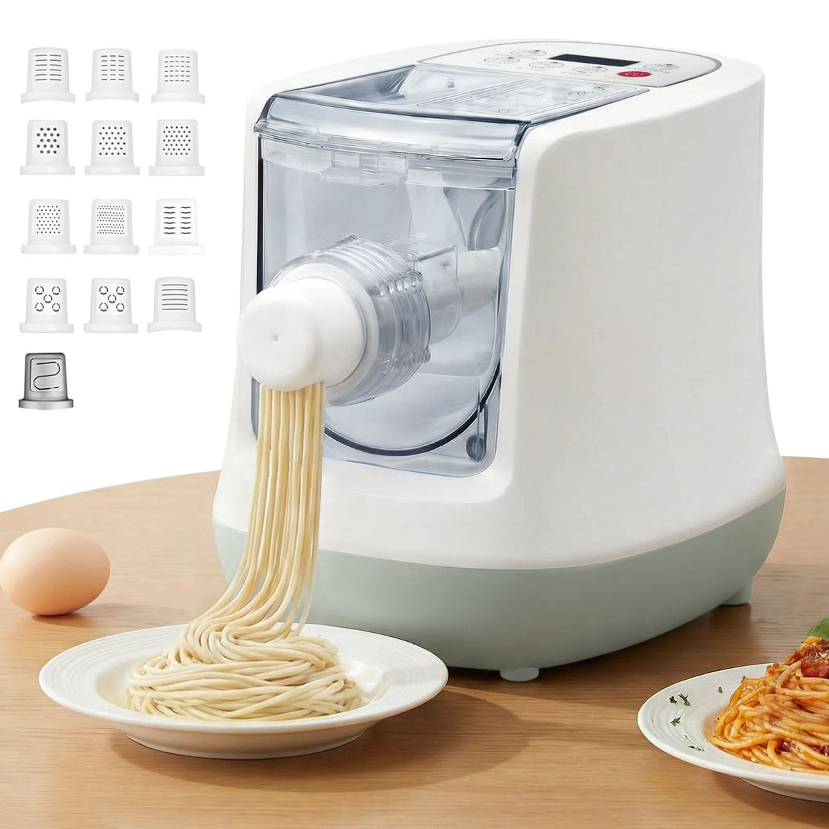 Fully Automatic Electric Pasta Maker Household Multifunctional Noodle Machine, 13 Dough Molds & Dumpling Tool, Electric Pasta Extruder for Spaghetti Fettuccine Fresh Pasta