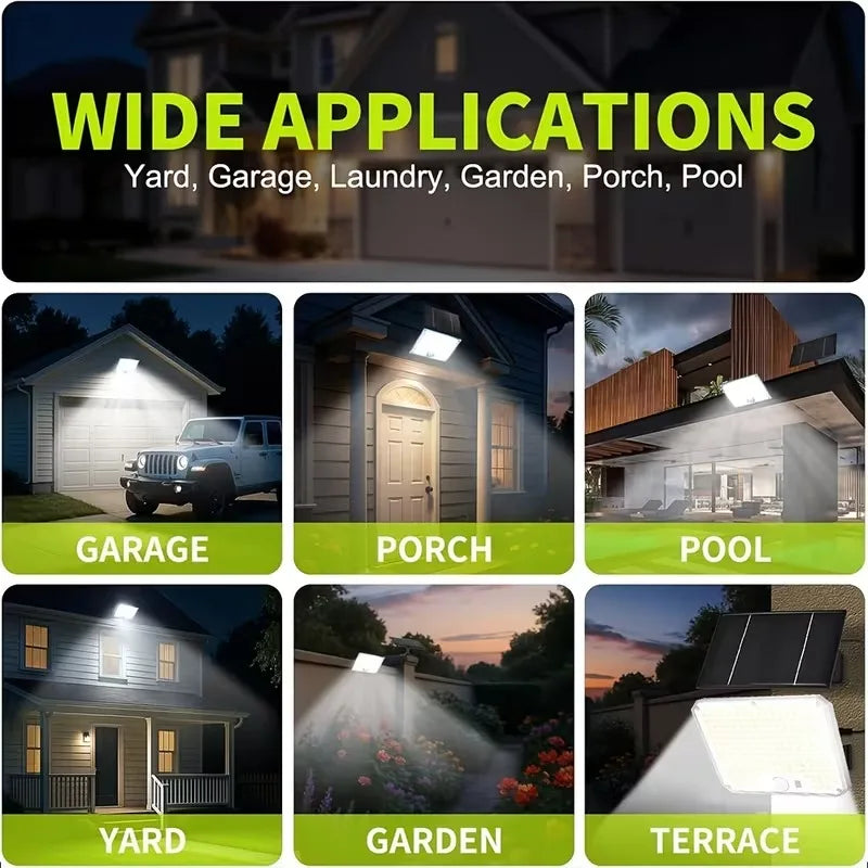 Split Solar Flood Lights Outdoor Waterproof, 226LED Motion Activated Solar Wall Lamp for Patio, Garage, Backyard, Garden